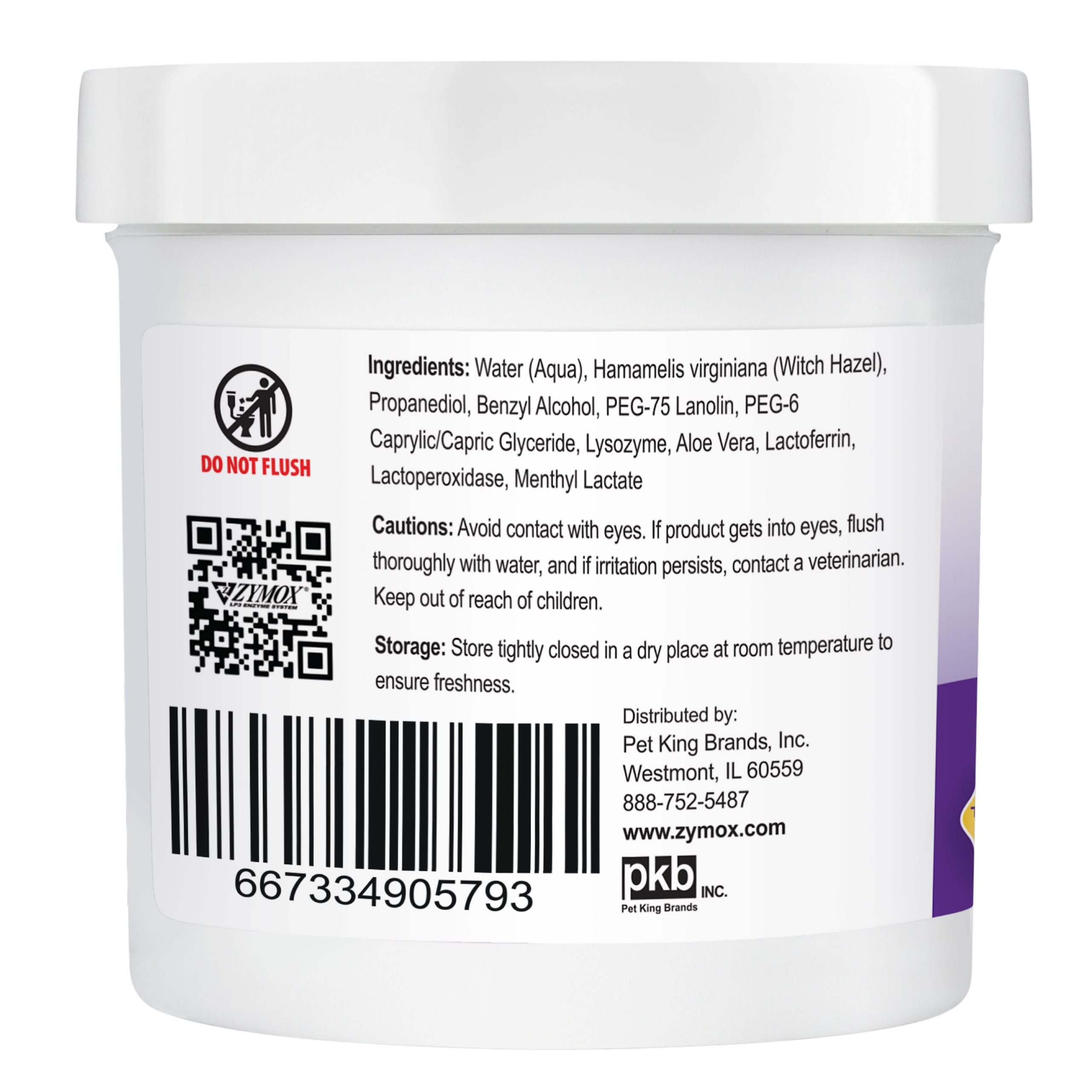 Zymox Advanced Enzymatic Dog & Cat Ear Wipes, 7.05-fl oz bottle, 100 count - image 3