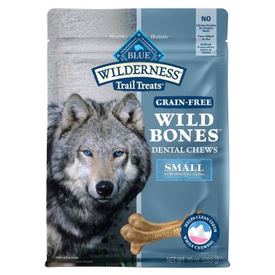 Blue Buffalo Wilderness Wild Bones Grain-Free Small Dental Dog Treats, 10-oz bag, count varies