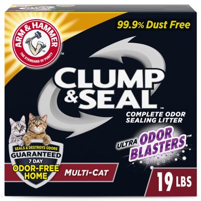 Arm & Hammer Litter Clump & Seal Multi-Cat Scented Clumping Clay Cat Litter, 19-lb box