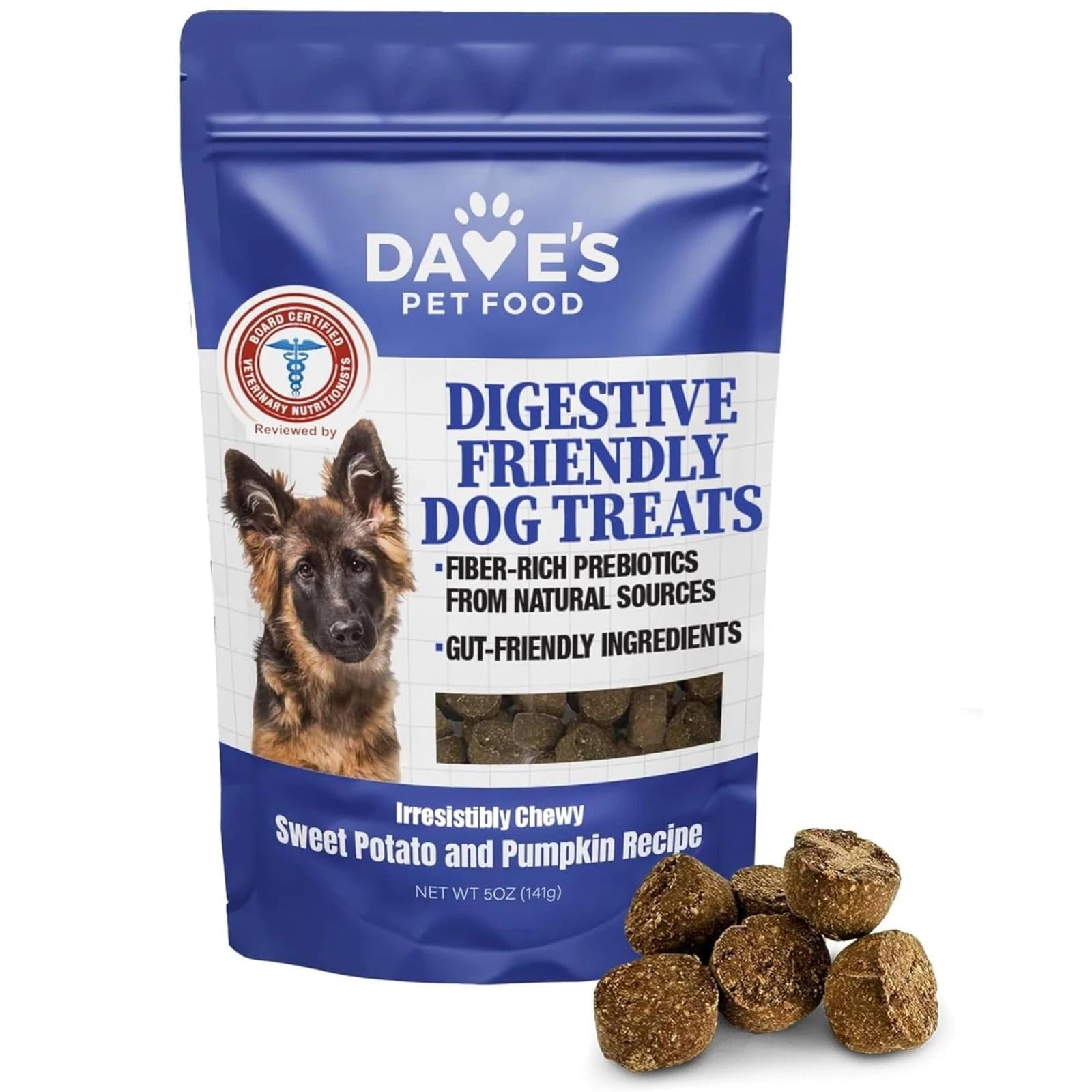Dave's Pet Food Sensitive Stomach Sweet Potato & Pumpkin Grain-Free Soft & Chewy Dog Treats, 5-oz bag