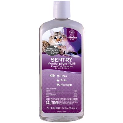 Sentry PurrScriptions Plus Flea & Tick Shampoo for Cats, 12-oz bottle