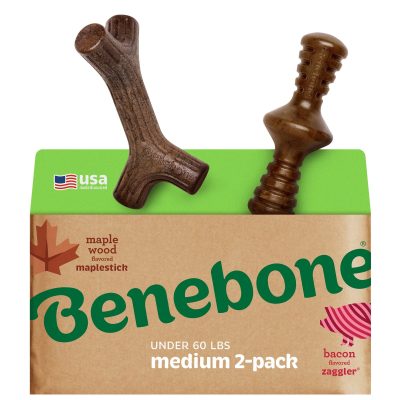 Benebone 2-Pack Maplestick Zaggler Dog Chew Toy, Medium