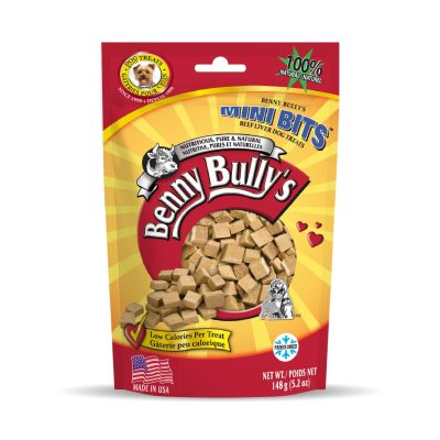 Benny Bullys Beef Liver Mini Bit Freeze-Dried Dog Treats, 5.2-oz bag