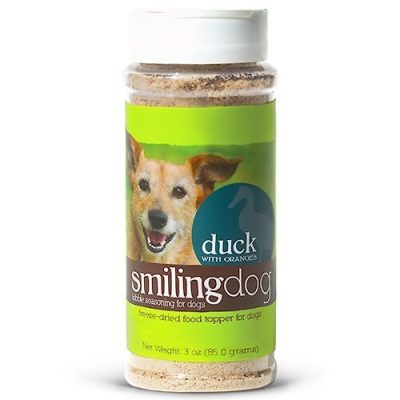 Herbsmith Smiling Dog Kibble Seasoning Freeze-Dried Duck with Oranges Dog Food Topper, 3-oz bottle
