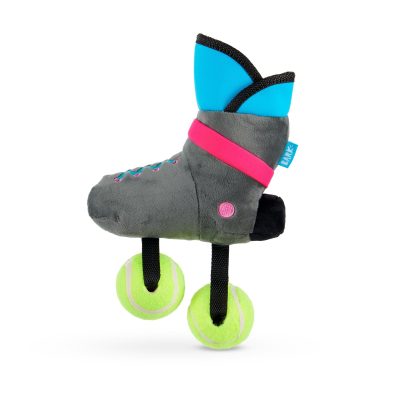 BARK Way Rad Rollerblade Squeaky Tennis Ball Plush Dog Toy, X-Small/Small