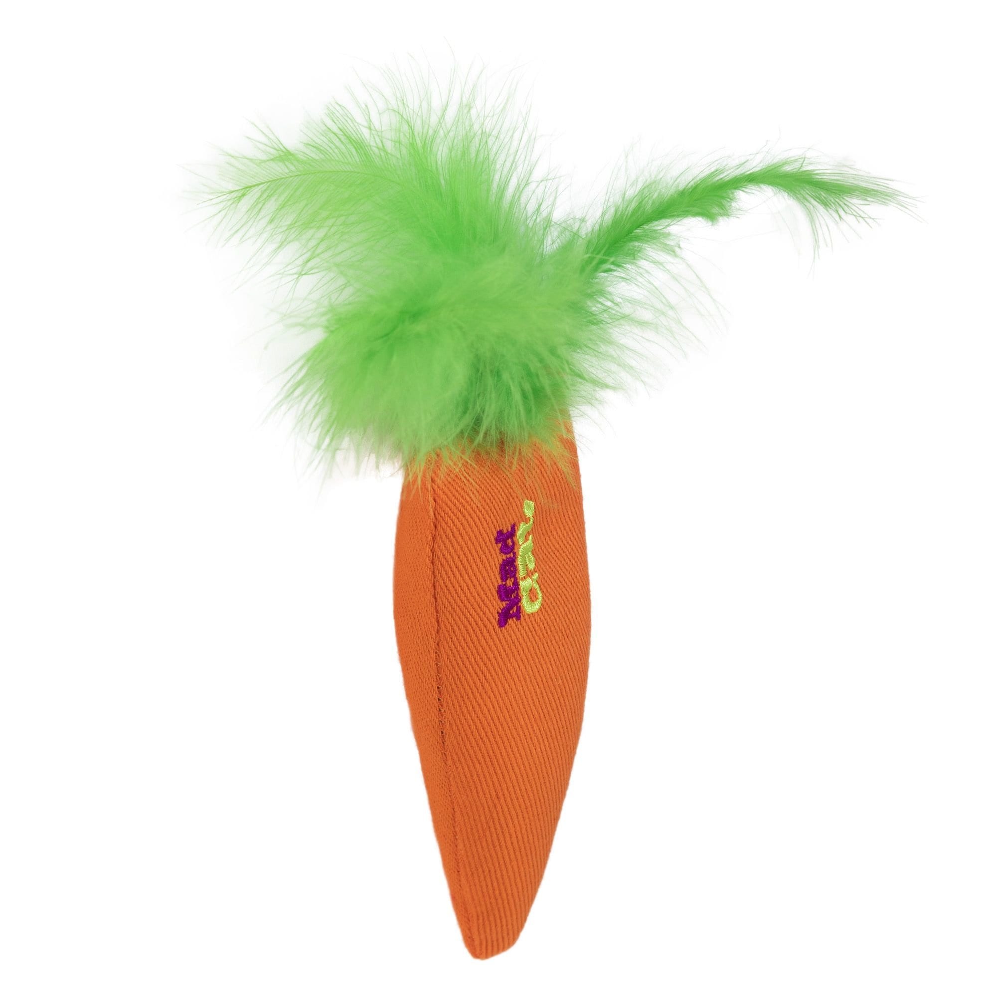 Mad Cat 100% Filled Kitty Carrot Cat Mice Plush Toy with Catnip, Multi Color, Medium
