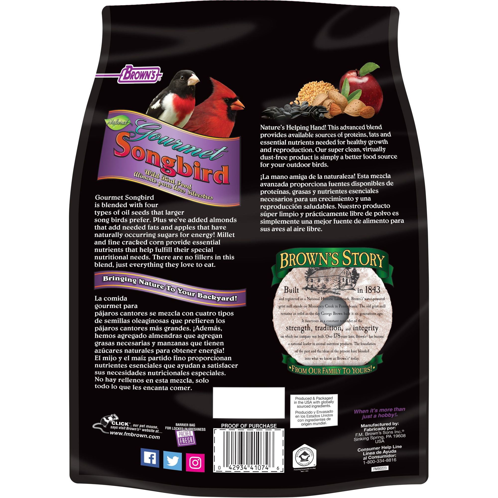 Brown's Gourmet Songbird with Almonds & Apples Wild Bird Food, 5-lb bag - image 2