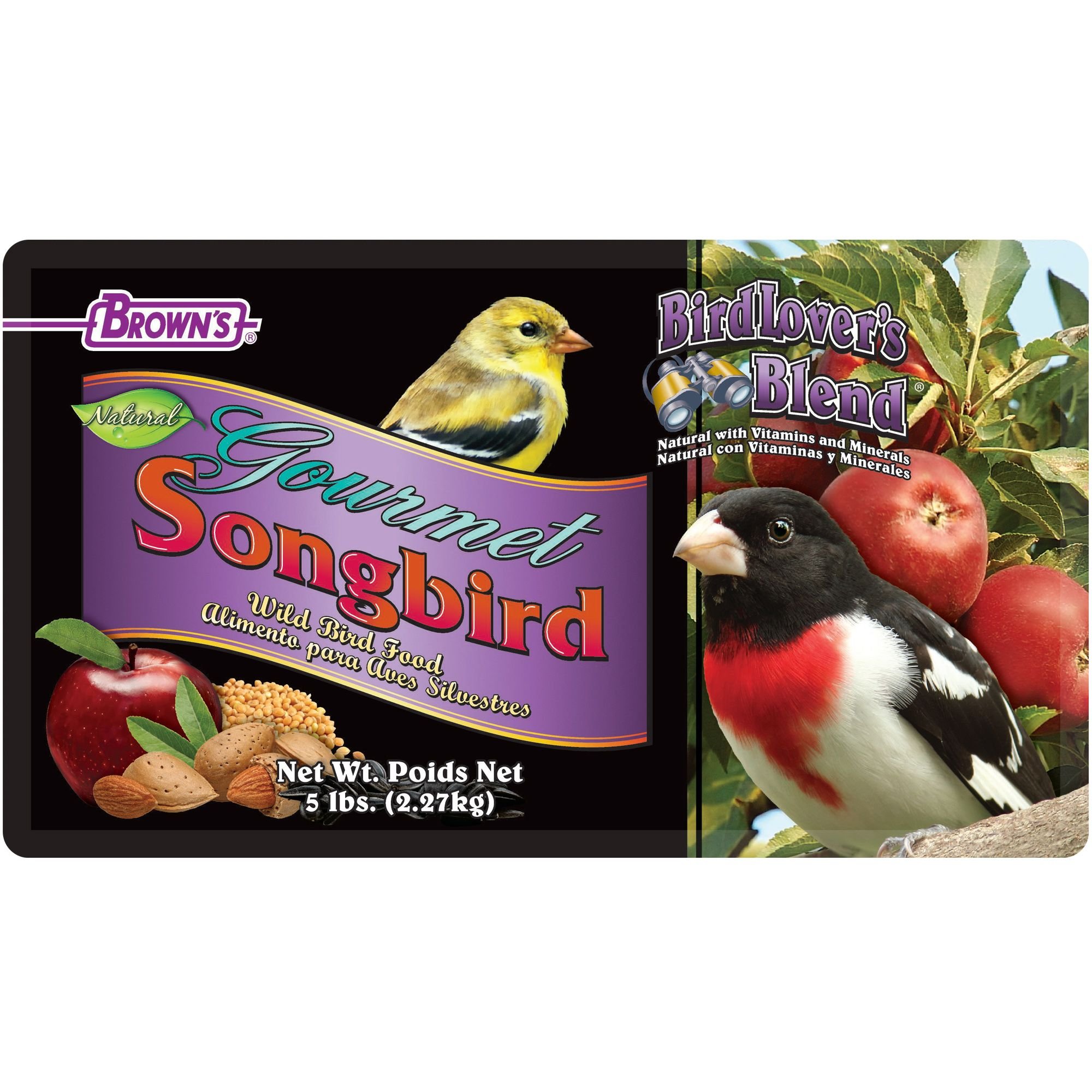 Brown's Gourmet Songbird with Almonds & Apples Wild Bird Food, 5-lb bag - image 3