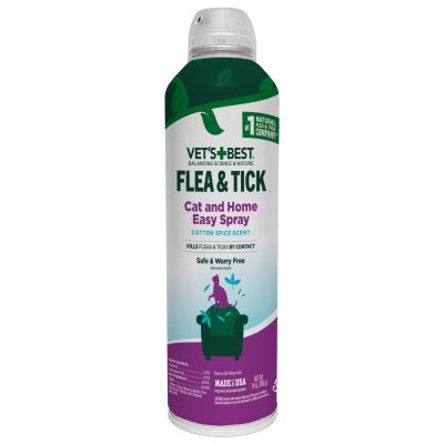 Vet's Best Flea & Tick Cat & Home Easy Spray Cotton Spice Scent Natural Spray for Cats, 14-fl oz spray can