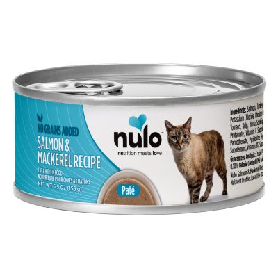 Nulo Grain-Free Salmon & Mackerel Recipe Pate Wet Canned Food for Cats & Kittens, 5.5-oz, case of 24
