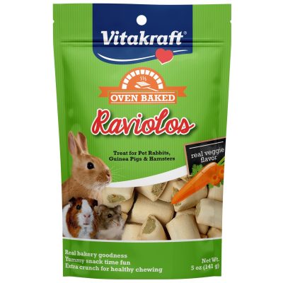 Vitakraft Raviolos Made with Real Vegetables Rabbit, Guinea Pig & Hamster Small Animal Treats, 5-oz bag