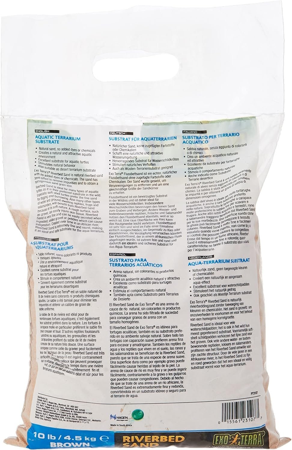 Exo Terra Riverbed Sand Brown Aquatic Terrarium Substrate, 10-lb bag