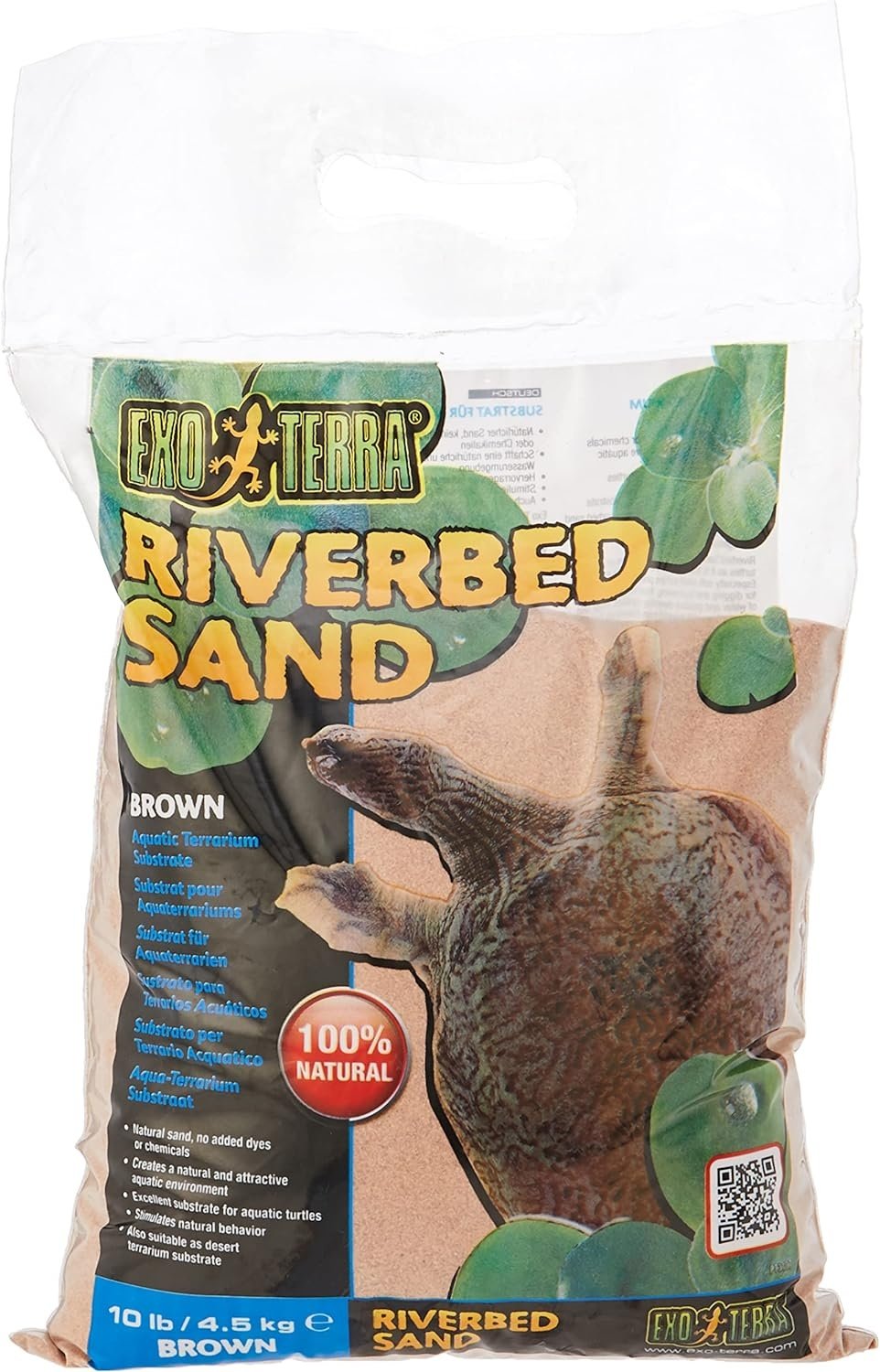Exo Terra Riverbed Sand Brown Aquatic Terrarium Substrate, 10-lb bag