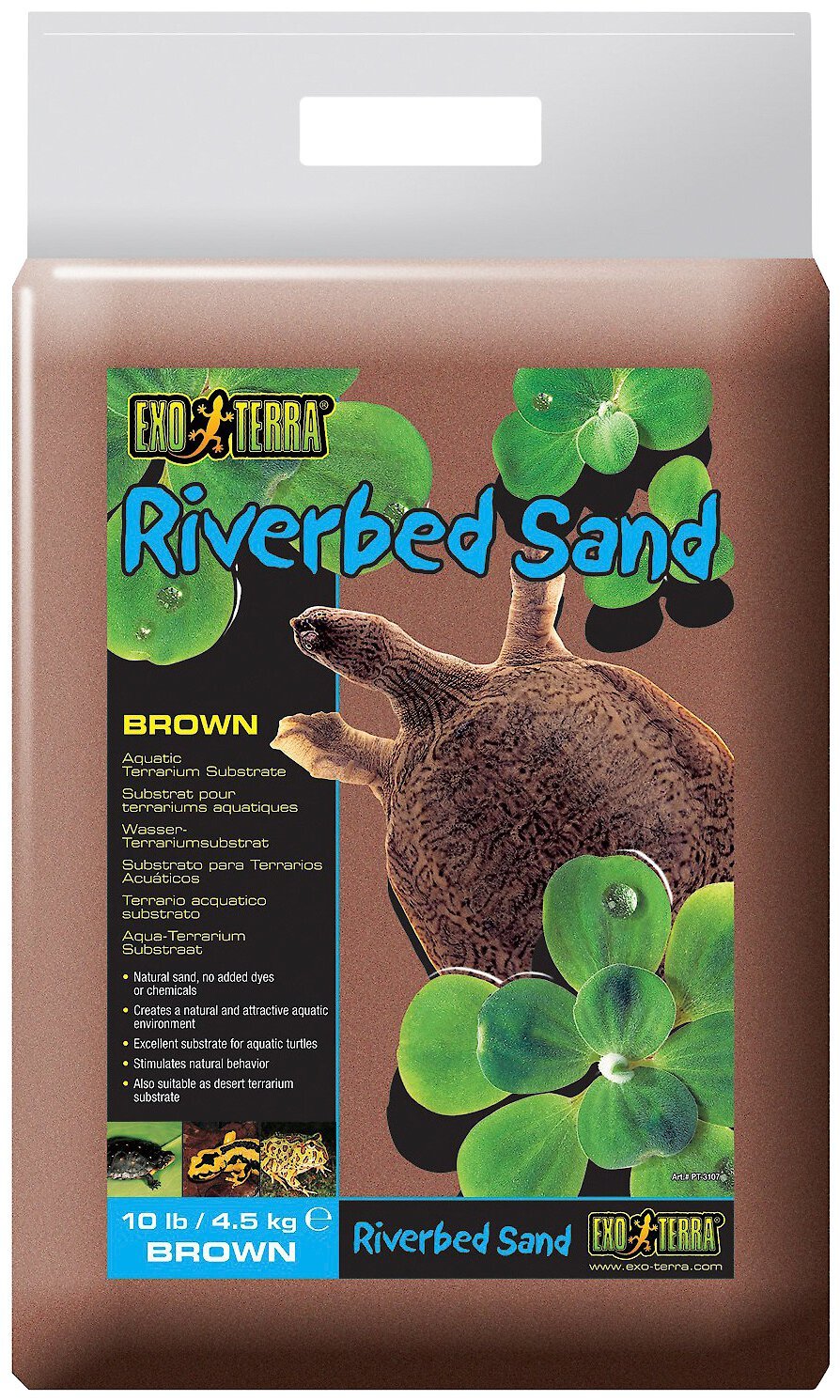 Exo Terra Riverbed Sand Brown Aquatic Terrarium Substrate, 10-lb bag