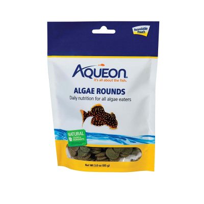 Aqueon Algae Rounds Bottom Feeder Fish Food, 3-oz bag