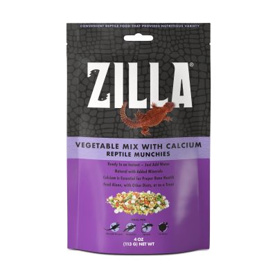Zilla Reptile Munchies Vegetable Mix with Calcium Lizard Food, 4-oz bag