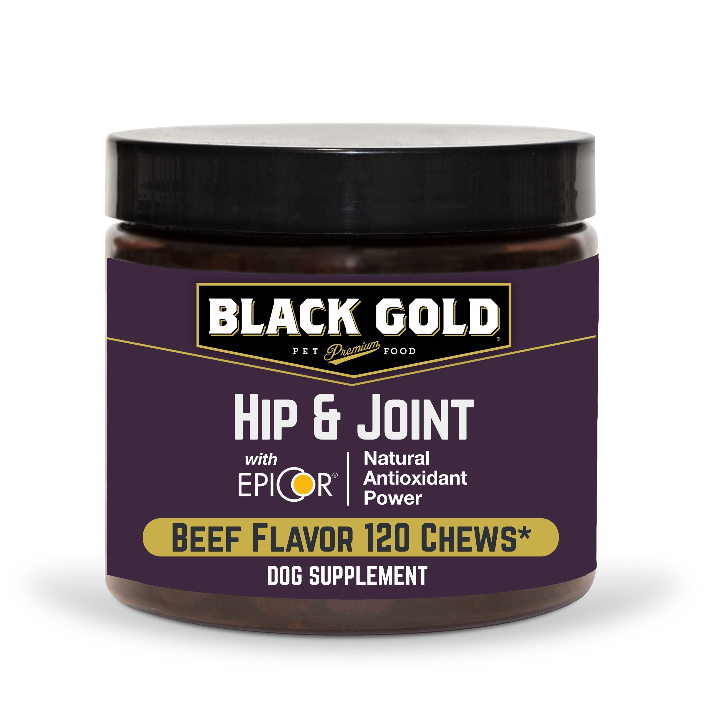 Black Gold Beef Flavored Soft Chew Hip & Joint Supplement for Dogs, 10.5-oz jar