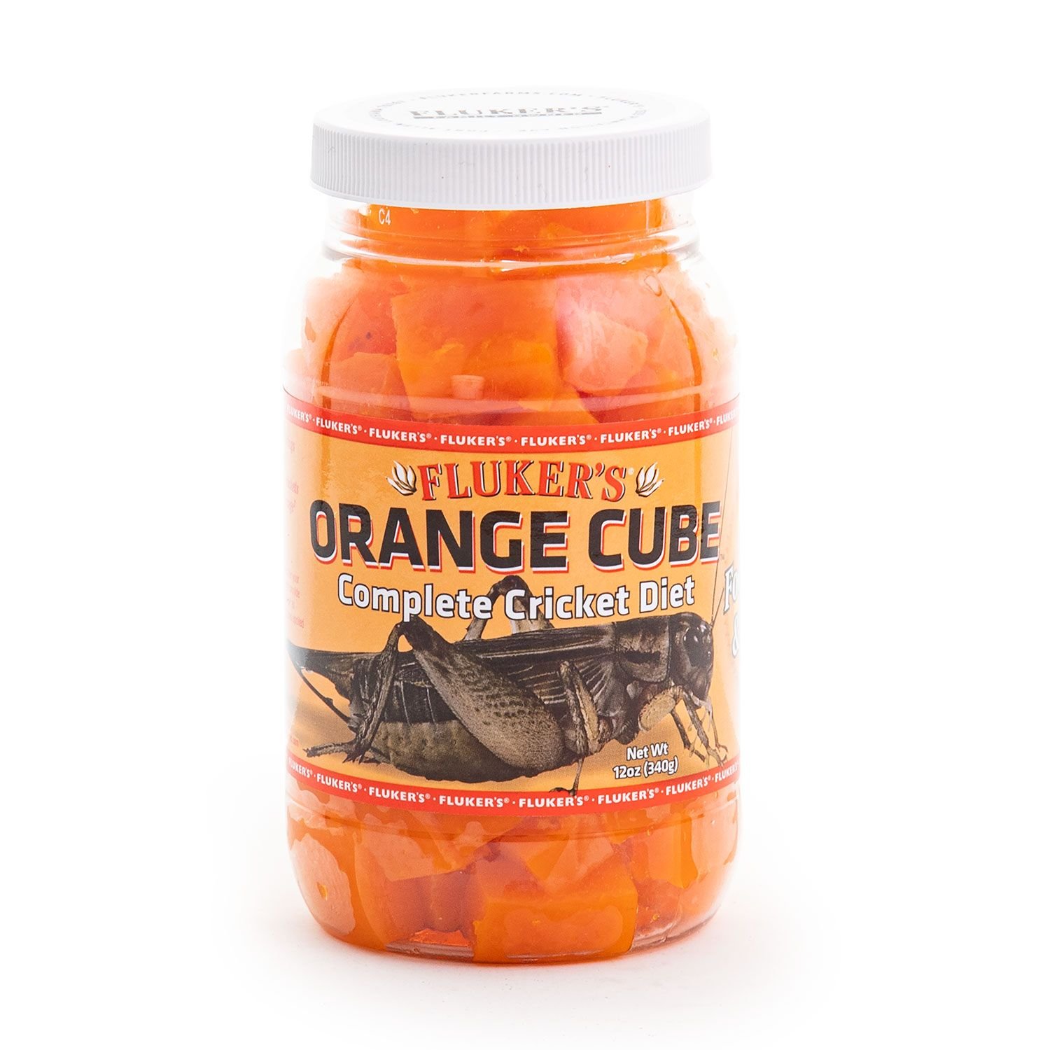 Fluker's Orange Cube Complete Cricket Diet Reptile Supplement, 12-oz jar