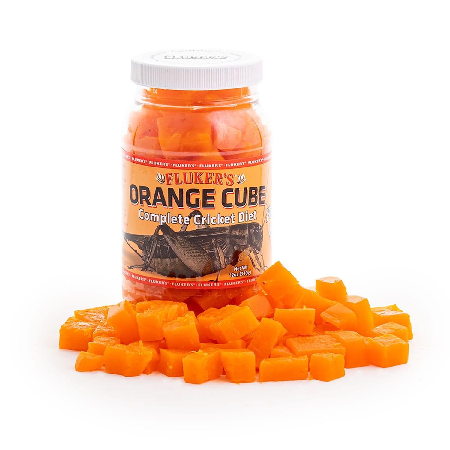 Fluker's Orange Cube Complete Cricket Diet Reptile Supplement, 12-oz jar