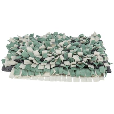 TRIXIE Snuffle Mat Level 1 Enrichment Interactive Feeding Game Slow Feeder Foraging Training Dog Puzzle Toy, Green/Gray
