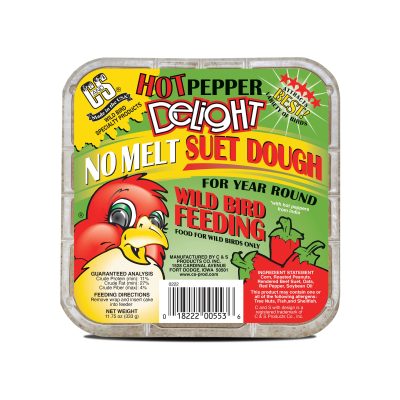 C&S Hot Pepper Delight No Melt Suet Dough Wild Bird Food, 11.75-oz tray, 1 count