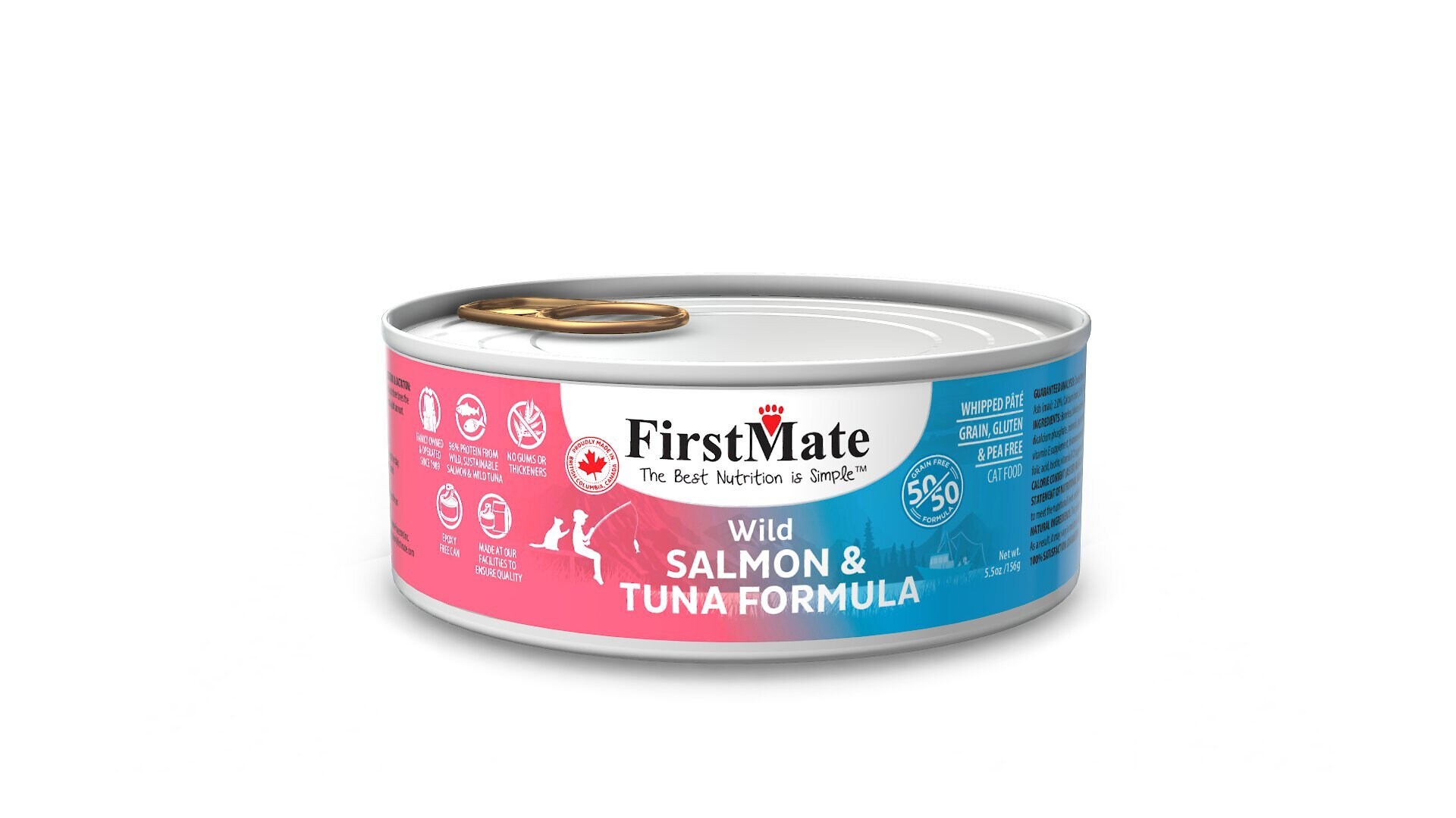 Firstmate 50/50 Salmon & Tuna Formula Grain-Free Canned Cat Food, 5.5-oz, case of 24