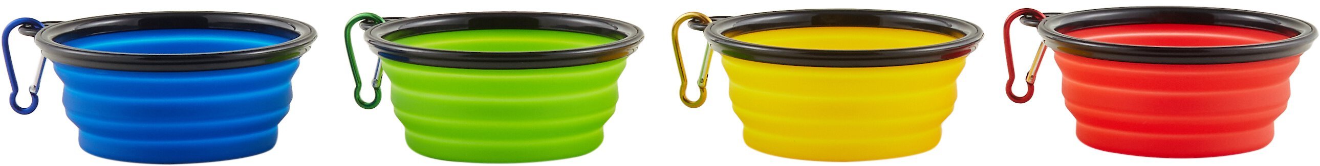 Mr. Peanut's Premium Collapsible Non-Skid Silicone Dog & Cat Bowls, 12-oz, 4 count