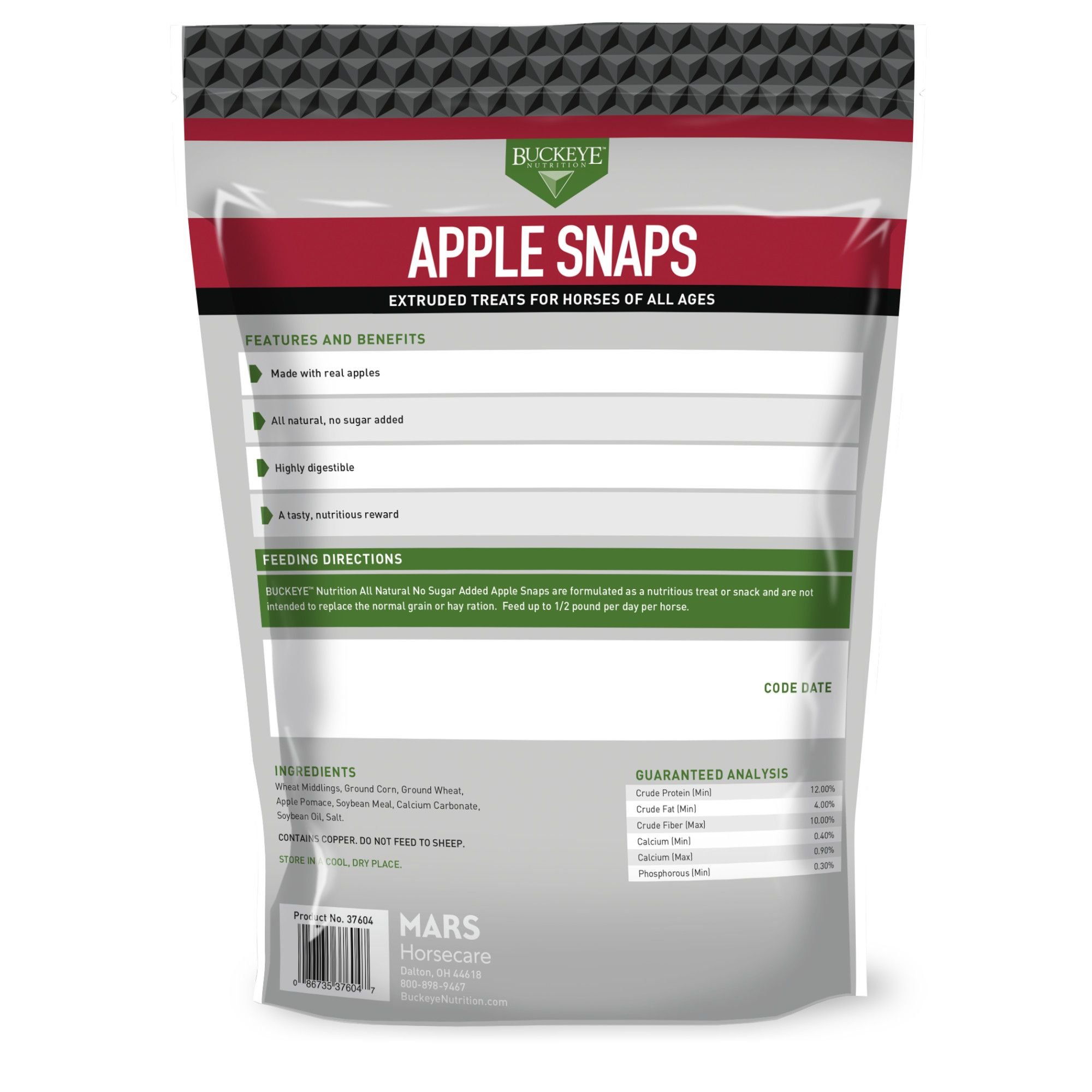 Buckeye Nutrition All-Natural No Sugar Added Apple Snaps Horse Treats, 4-lb bag - image 2