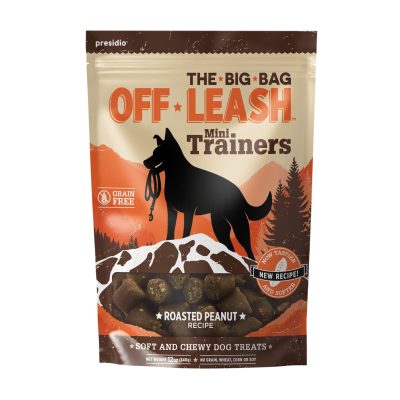 Earthly Off Leash Mini Trainers Roasted Peanut Soft & Chewy Dog Treats, 12-oz pouch