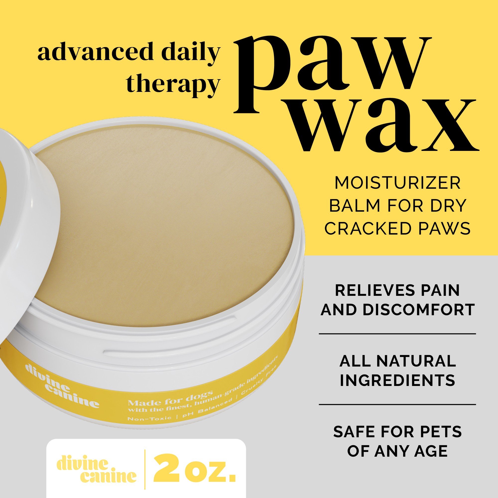 Divine Canine Supreme Paw Wax with Coconut Oil & Vitamin E Dog Paw Cream, 2-oz balm - image 4