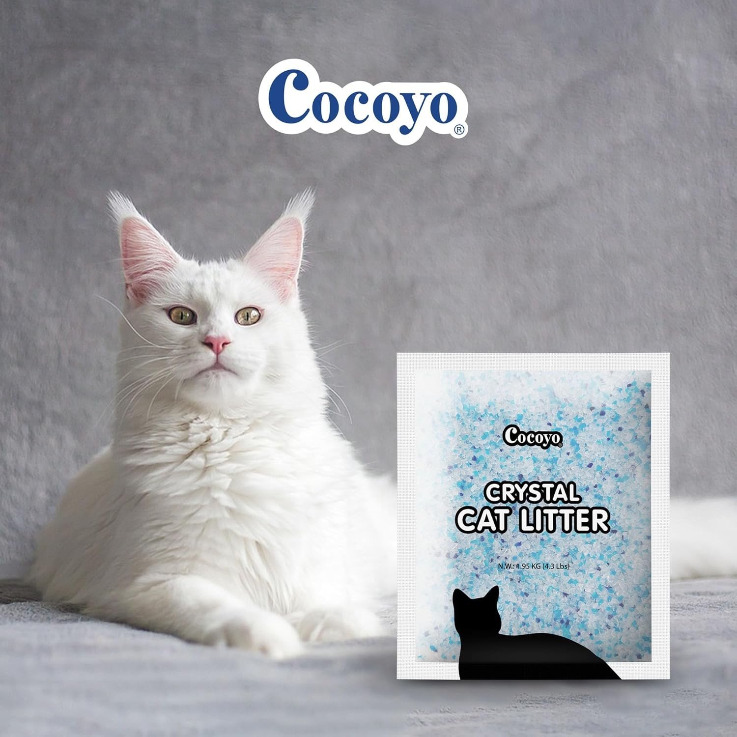 COCOYO Silica Gel Crystal Unscented Cat Litter, 4.3-lb bag, 4 count
