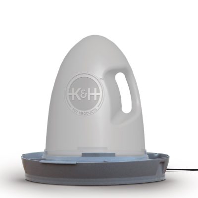 K&H Pet Products Heated Thermo-Poultry Waterer, Gray, 2.5-gallon