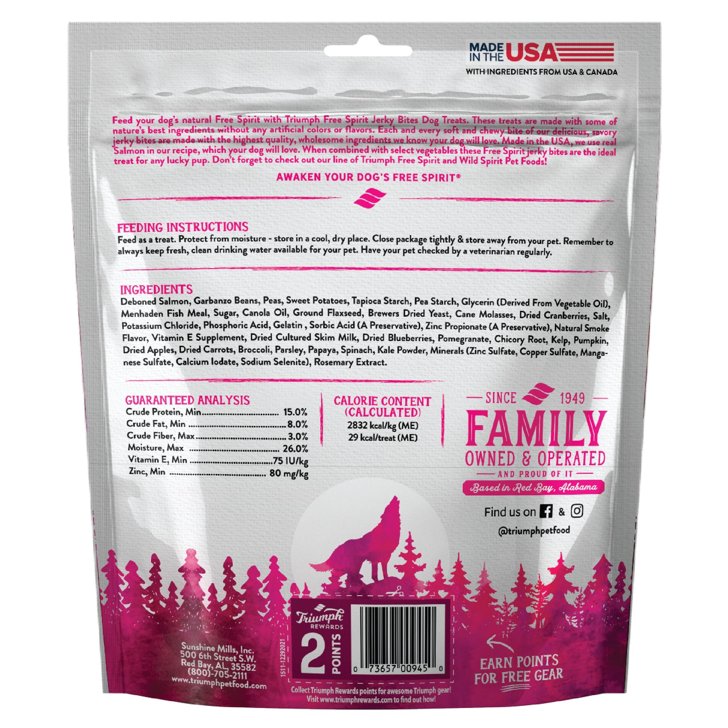 Triumph Free Spirit Jerky Bites Deboned Salmon & Vegetable Dog Treats, 20-oz bag