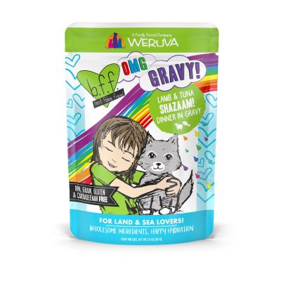 BFF OMG Shazaam! Lamb & Tuna Dinner in Gravy Grain-Free Cat Food Pouches, 2.8-oz, pack of 12