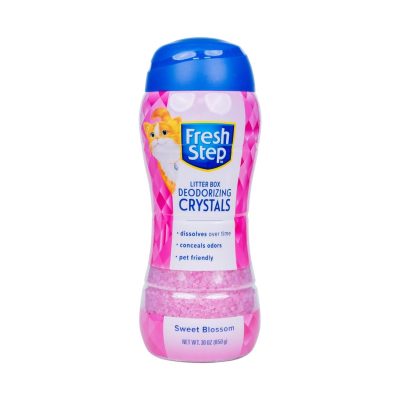 Fresh Step Products Sweet Blossom Scent Cat Litter Box Deodorizing Crystals, 30-oz bottle