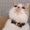 Necoichi Japanese Kimono Bow Tie Cotton Breakaway Cat Collar with Bell, Purple, 8.2 to 13.7-in neck, 2/5-in wide - image 3