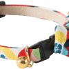 Necoichi Chirimen Daruma Charm Breakaway Cat Collar with Bell, Red, 8.2 to 13.7-in neck, 2/5-in wide - image 2