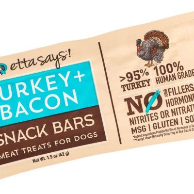 Etta Says! Turkey + Bacon Snack Bars Human Grade Jerky Dog Treats, 1.50-oz bar, 1 count