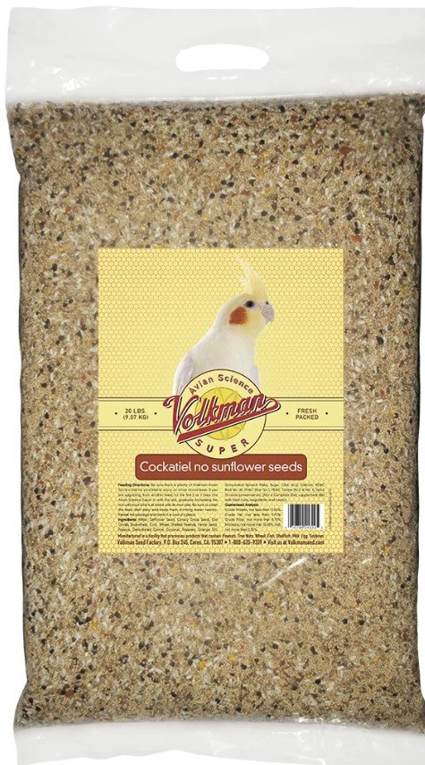 Volkman Avian Science Super Cockatiel No Sunflower Bird Food, 20-lb
