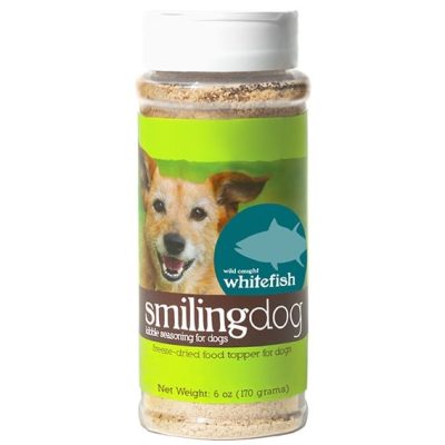Herbsmith Smiling Dog Kibble Seasoning Wild-Caught Whitefish Dog Food Topper, 6-oz jar