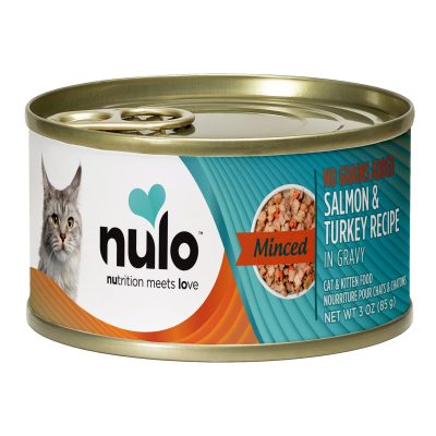 Nulo Minced Salmon & Turkey in Gravy Grain-Free Canned Cat & Kitten Food, 3-oz, case of 24