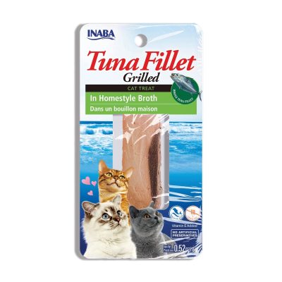 Inaba Tender Grilled Tuna Fillet in Homestyle broth, soft & chewy cat treats, .52-oz pouch, 1ct