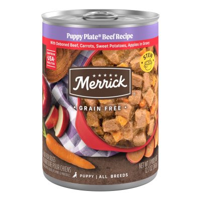 Merrick Grain-Free Wet Puppy Food Puppy Plate Beef Recipe, 12.7-oz can, case of 12