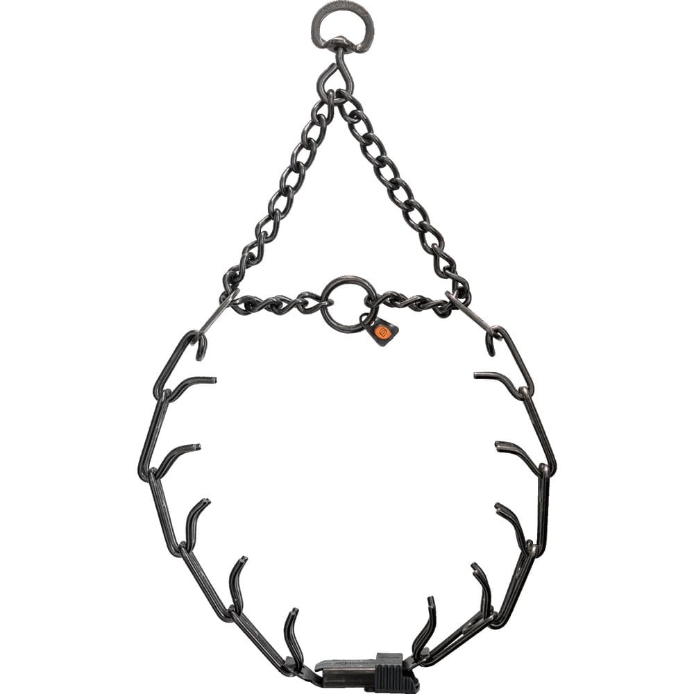 Herm Sprenger Stainless Steel Ultra-Plus ClicLock Prong Dog Training Collar, Black, 18-in neck, 3.2-mm wide