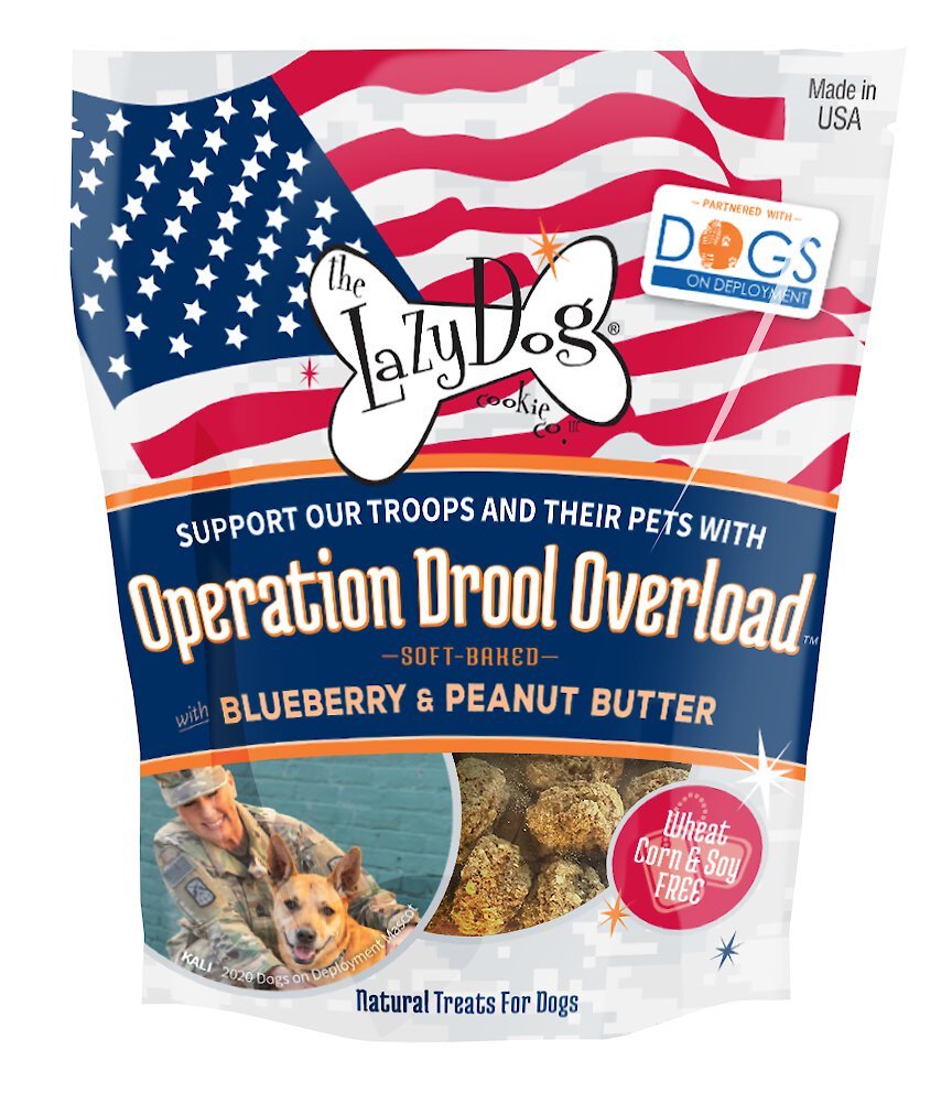 The Lazy Dog Cookie Co. Operation Drool Overload Blueberry & Peanut Butter Dog Treats, 5-oz bag