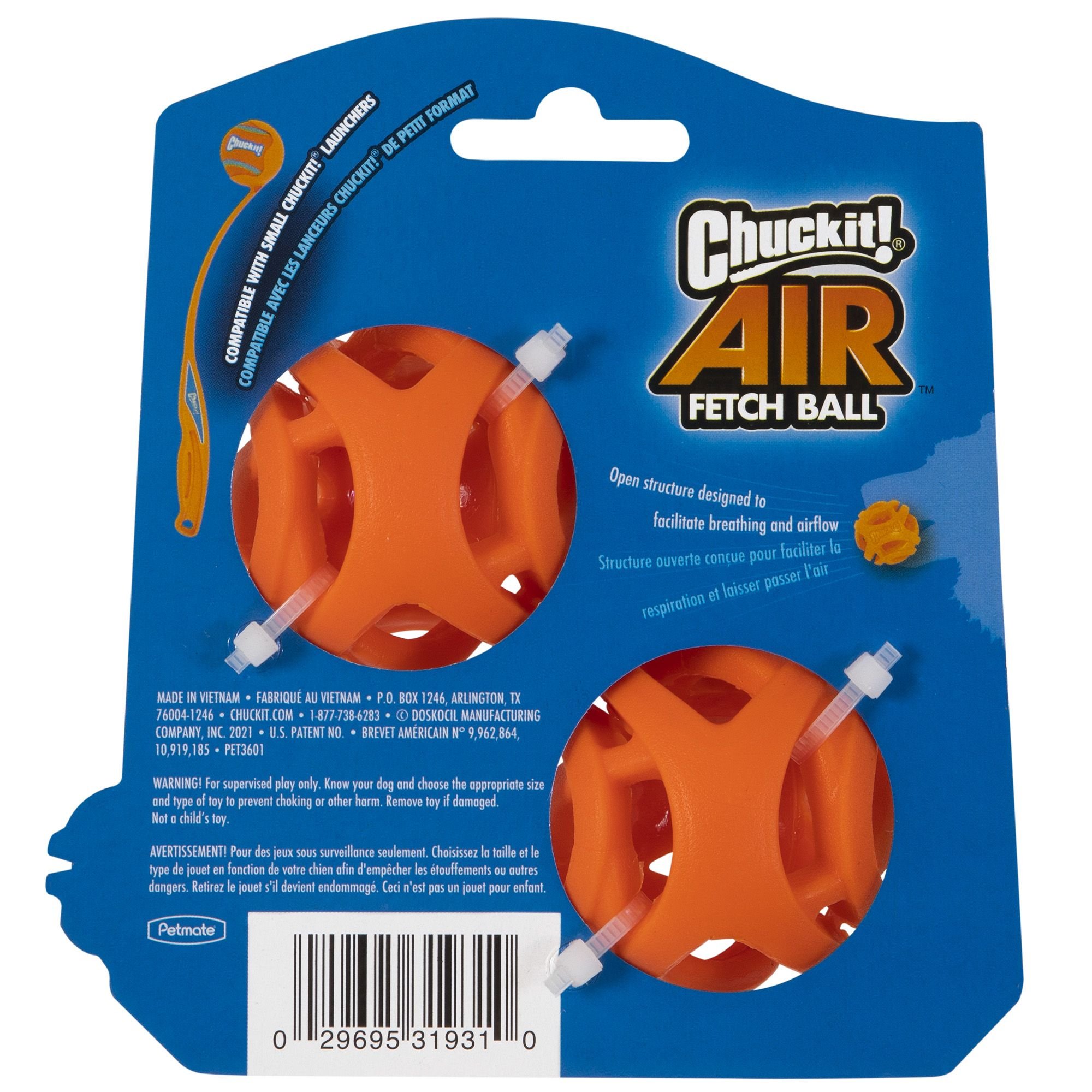 Chuckit! Air Fetch Ball 2-Pack Dog Toy, Small