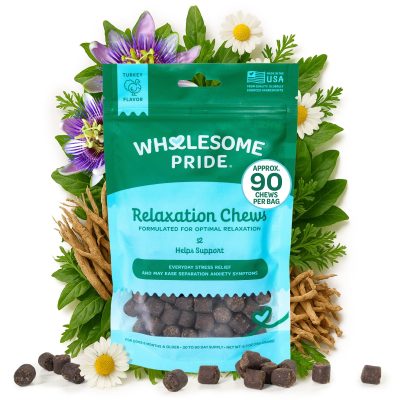 Wholesome Pride Pet Treats Relaxation Turkey Flavor Calming Chew Supplement for Dogs, 6.3-oz bag
