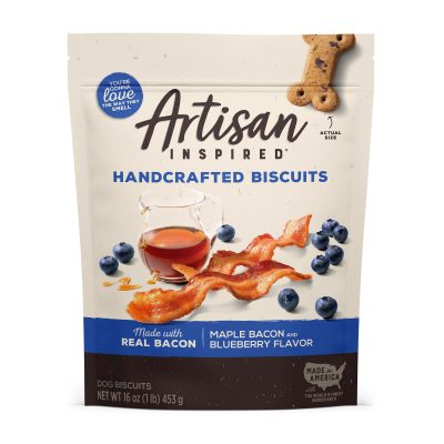 Artisan Inspired Maple Bacon & Blueberry Flavor Biscuits Dog Treats, 16-oz bag