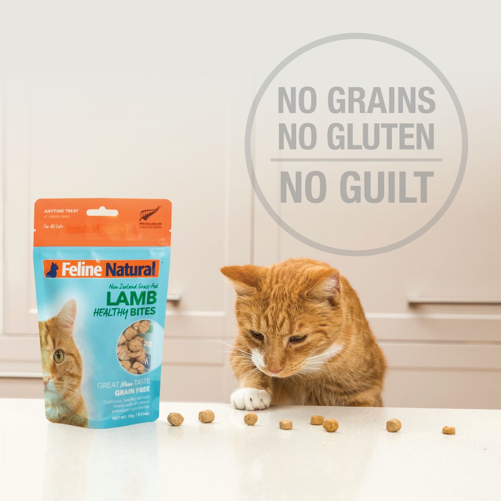 Feline Natural Beef Healthy Bites Grain-Free Freeze-Dried Cat Treats, 1.76-oz bag - image 5