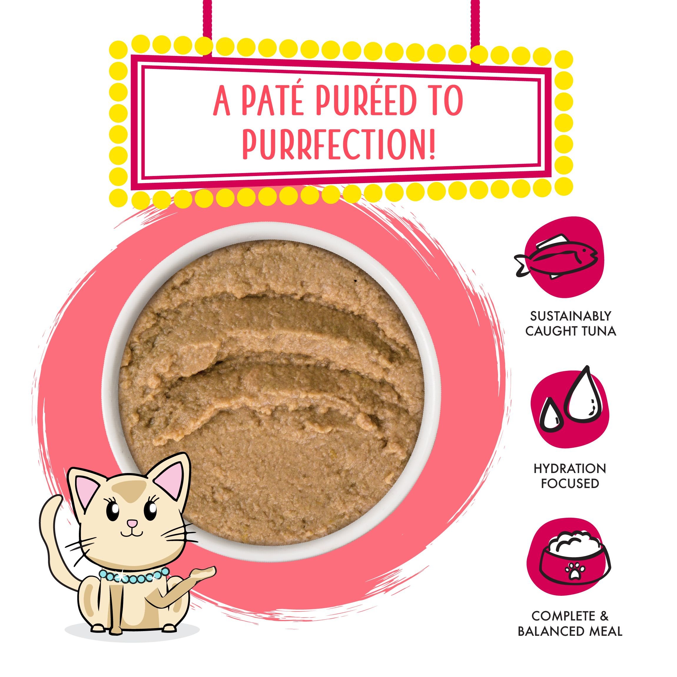 Weruva Slide N' Serve Name 'Dat Tuna Tuna Dinner Pate Grain-Free Cat Food Pouches, 2.8-oz pouch, case of 12